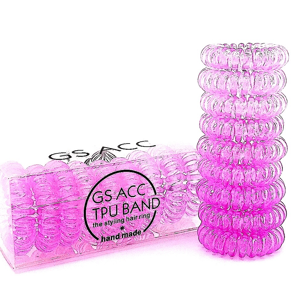 Pink Coil Hair Ties Waterproof!!